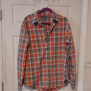 Ralph Lauren Mens Multicolor Plaid Dress Casual Fit Button Down Shirt Size XL/TG